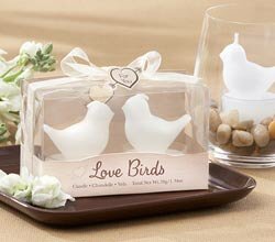 "Love Birds" White Bird Tea Candles  