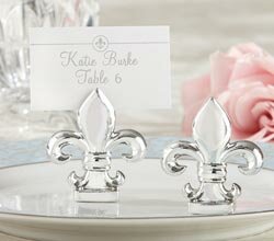 "Fleur de Lis" Silver-Finish Place Card/Photo Holder (Set of 4)  