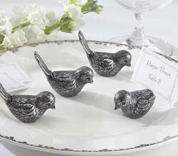 Antiqued Bird Place Card Holder (Set of 4)  